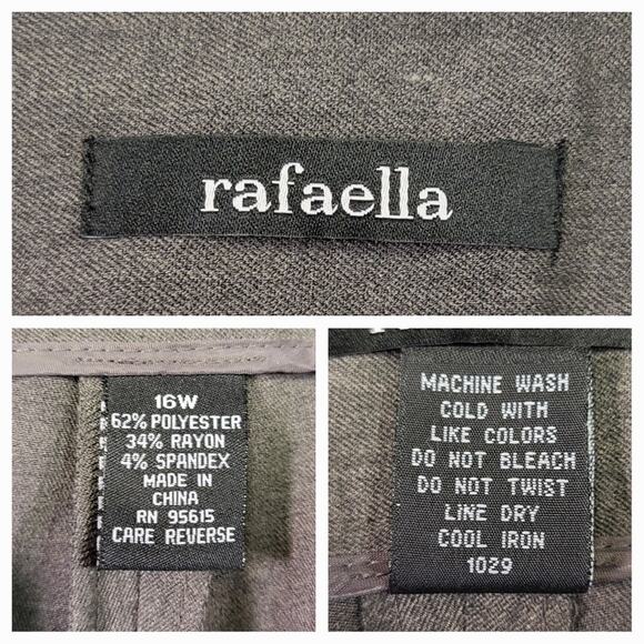 RAFAELLA Cuffed Straight Leg Gray Stretch Slacks - Size 16W - Picture 11 of 12